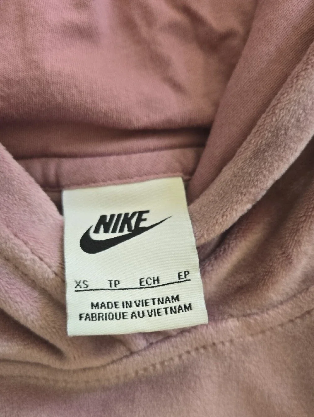 Nike Girls' Mauve Velvet Hoodie
